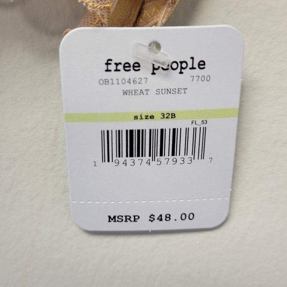 Free People Lucia Underwire Bra Wheat Sunset 32B - Picture 10 of 11